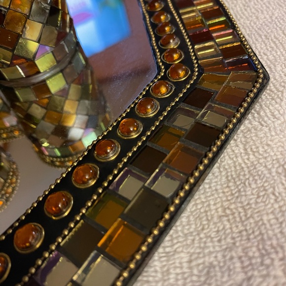 Partylite Global Fusion Mirror Tray Wall Hanging Three Tealite or Votive holder - Picture 5 of 15